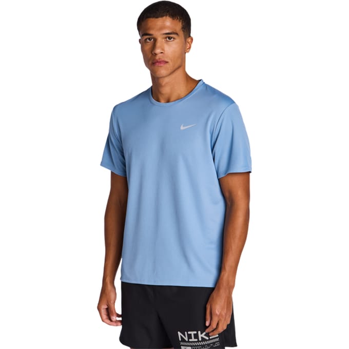 Nike Miler T-shirts Heren - Blauw - Maat XL - Poly Jersey
