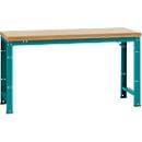 Manuflex werkbank Profi standaard, Tafelblad multiplex B 1750 x D 700, waterblauw