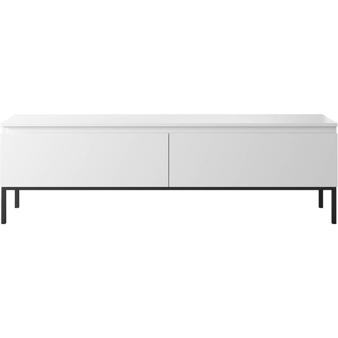 Selsey Bemmi - TV-meubel, wit met zwart metalen frame, 150 cm