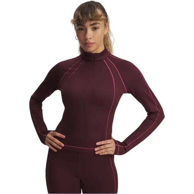 Under Armour Damen Longsleeve ColdGear Textured 1/2 Zip 6003998 Maroon 600-M (US MD)