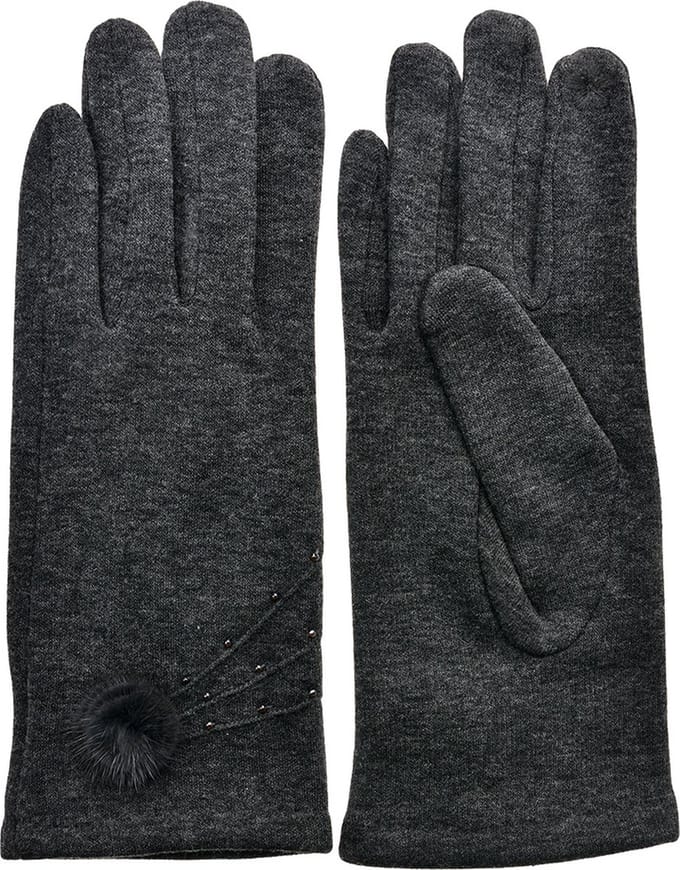Clayre & Eef Handschoenen Winter 9x24 cm Grijs Polyester