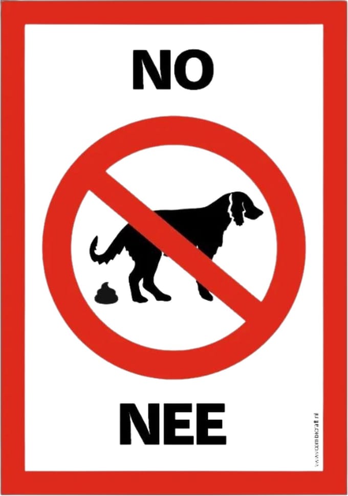 CombiCraft bord Poepverbod voor honden - 21x30cm