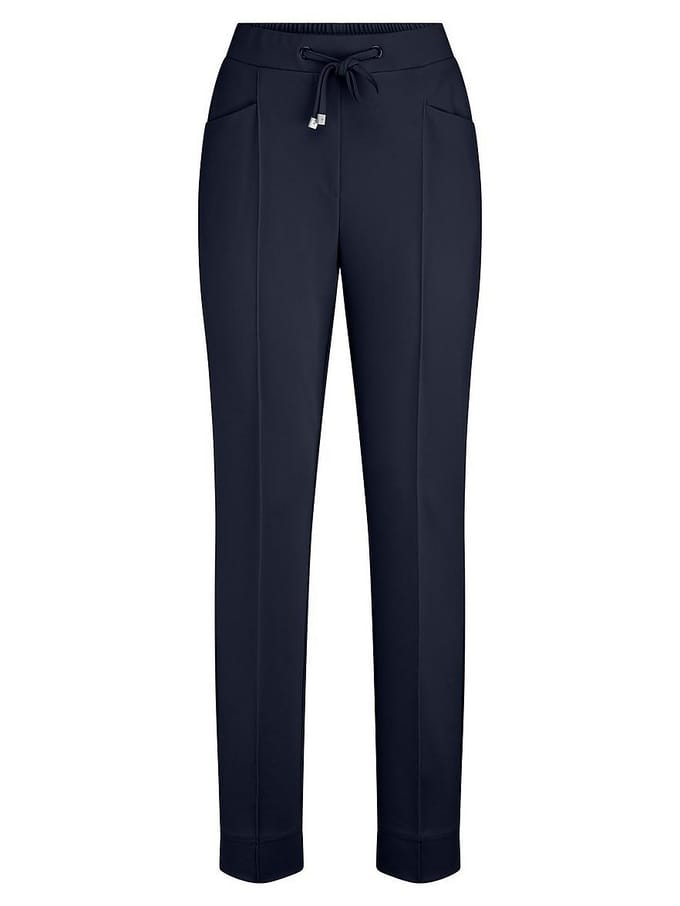 Enkellange jersey Slim Fit-broek Van Peter Hahn blauw