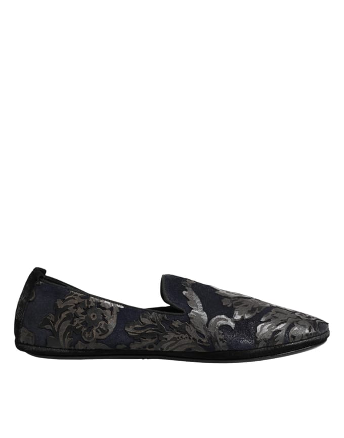 Dolce & Gabbana Zwarte Jacquard Leren Instapschoenen