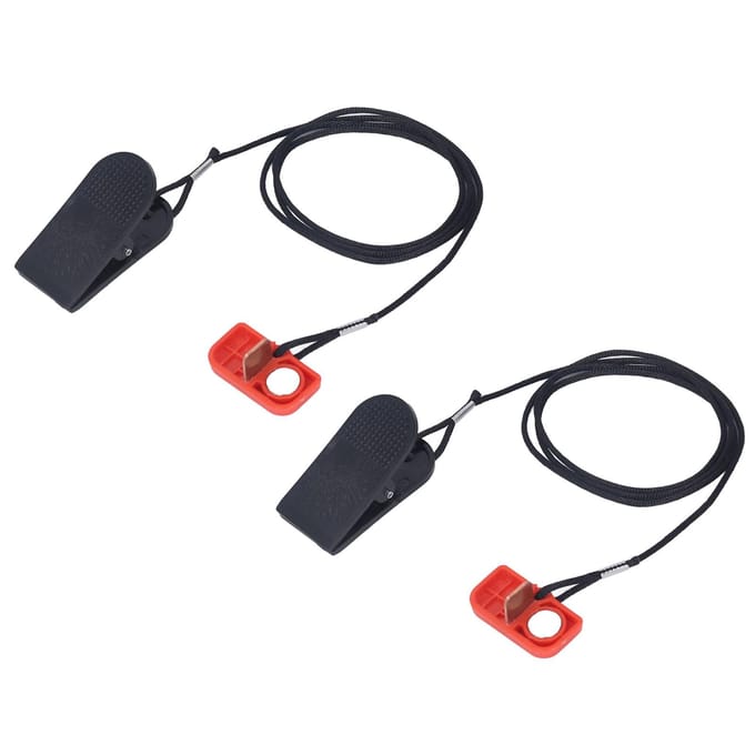 2 STUKS Loopband Veiligheidsschakelaar Noodstop Magneetclip Veiligheidsslot Loopband Startsleutel Rood black