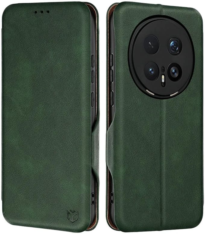 Hoesje geschikt voor HONOR Magic8 Pro - Techsuit Safe+ Book Wallet Case - Donkergroen