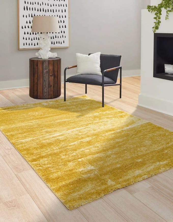 Flycarpets Bolana Modern Effen Vloerkleed - Geel - 200x290 cm
