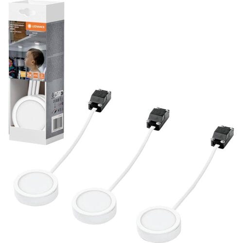 LEDVANCE Undercabinet Spot Puck 65mm 3 x 3W 830 White LED-onderbouwlamp LED 3.00 W Warmwit Wit