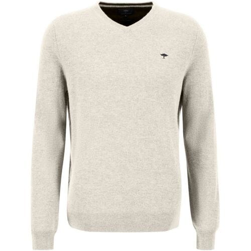 Fynch-Hatton Trui V-Neck Merino Cashmere Off White / male