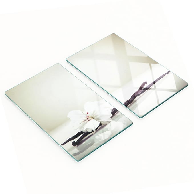 Glazen snijplanken met vanillemotief, 2x30x52 cm