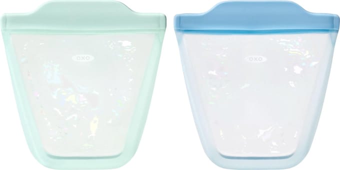 OXO tot Silcone bewaarzakken - 2 pack - Gripzakjes - Bewaarbakjes Opal & Dusk