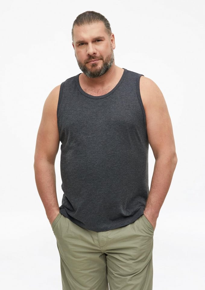 Zachte gemengde katoenen tanktop met ronde hals s.Oliver