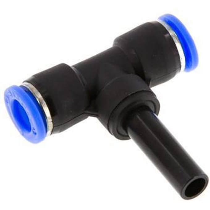8mm x 8mm T-koppeling PBT Insteekfitting Plug NBR [2 Stuks]