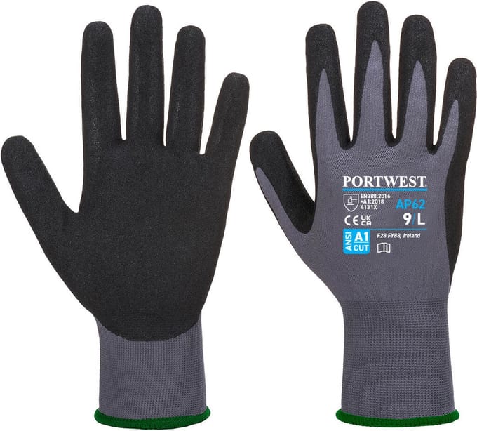 Portwest Dermiflex Aqua Handschoen - Grijs/zwart - XXL