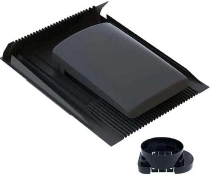 Universele Lage Ventilatiepan Antraciet 100 mm