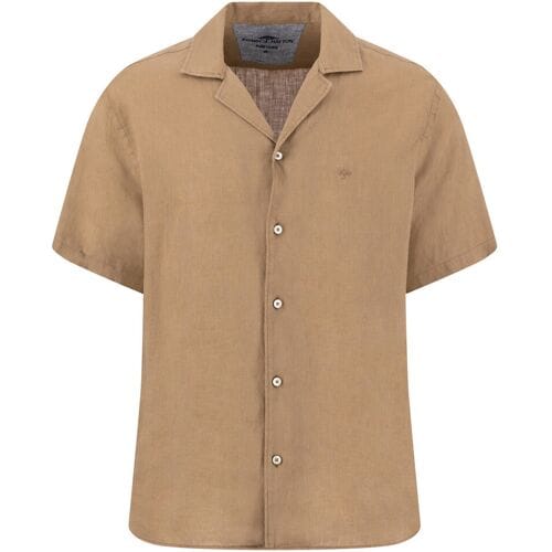 Fynch-Hatton Overhemd Uni Color Premium Linnen Elephant Grey / male