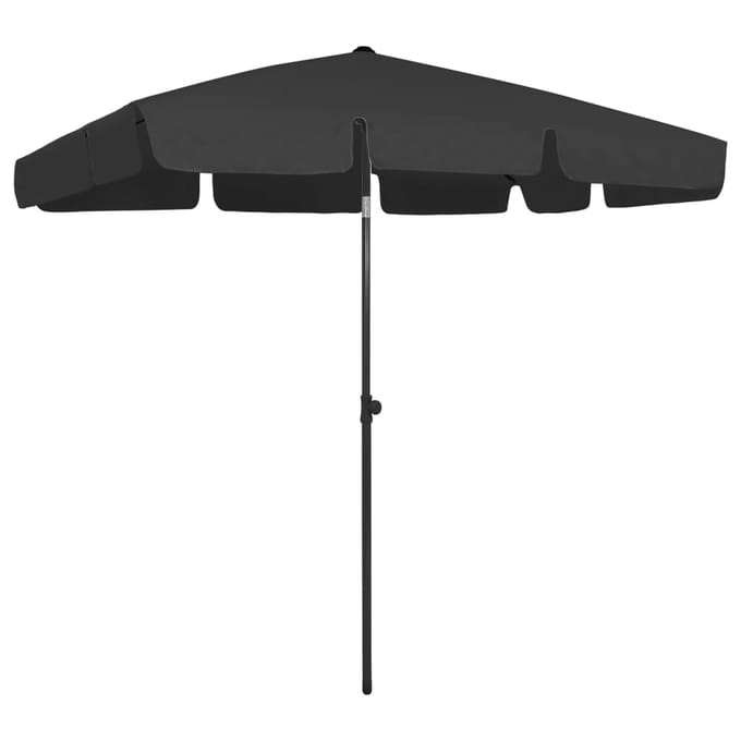 vidaXL - Strandparasol - 200x125 - cm - zwart