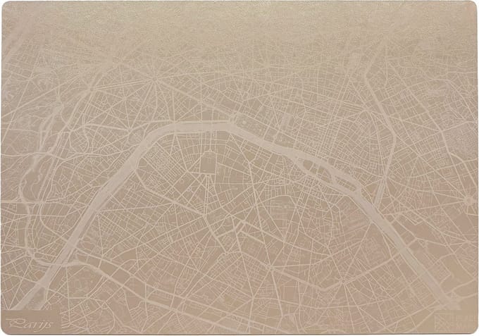 Place Maps Placemat Stadskaart Antwerpen - Kunstleer - Leigrijs - 1 Stuk