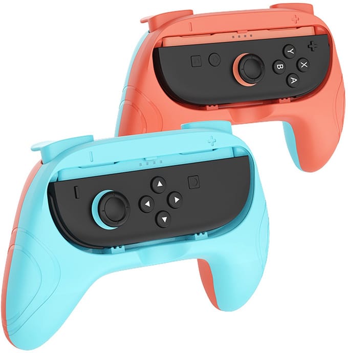 Sounix Joy Con Controller Grip geschikt voor Nintendo Switch 2 - Set van 2 - Met 2 Thumb Grips - Controller accessoire - Blauw/Rood