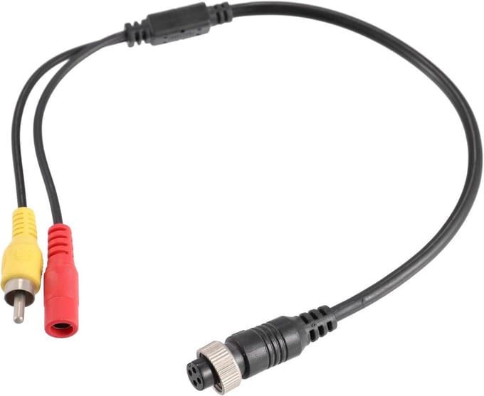 Achteruitrijcamera Adapterkabel M12 4-pins naar RCA AV voor Auto