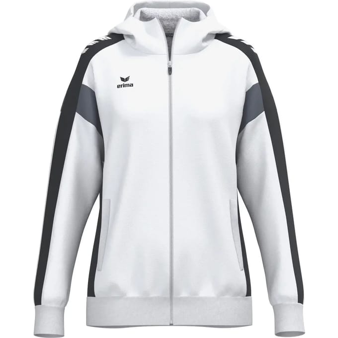 Erima Celebrate 125 Trainingsjack Met Capuchon Dames - Wit / Zwart | Maat: 36