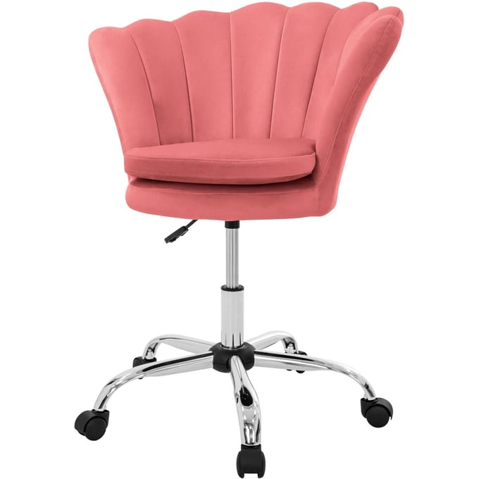 ML-Design fluweel serie bureaustoel roze ergonomische bureaustoel metalen frame met rugleuning in hoogte verstelbaar 360 graden draaistoel met 5 wielen gestoffeerde kuipstoel voor meisjes geschikt voor kantoor thuiswerk