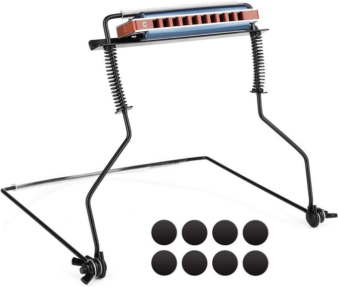10 Gaten Mondharmonica Houder Nekbeugel Handsfree Halssteun Zwart