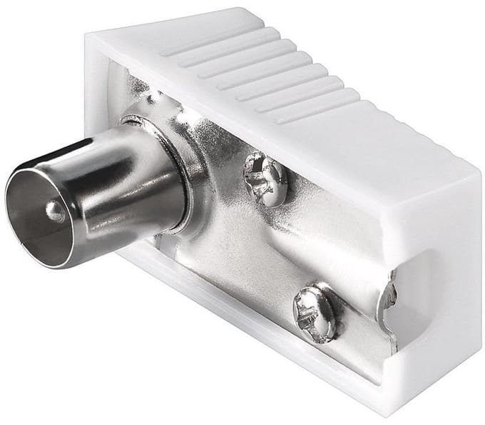 Coax IEC (m) schroef connector - plastic / haaks