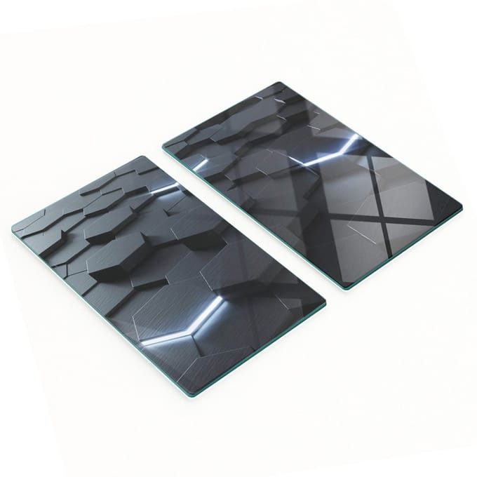 Decoratieve glazen serveerplanken voor snacks, abstract ontwerp, 2x30x52 cm