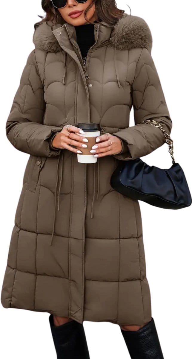Winterjas Dames - Parka - Winter - Jas - Volwassen - Stijlvol - Koffie - M
