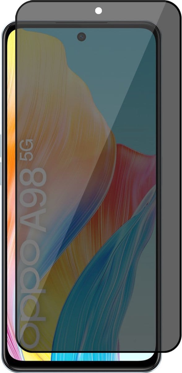 Privacy Screenprotector geschikt voor Oppo A98 - Volledig Dekkend Glas Screen Protector