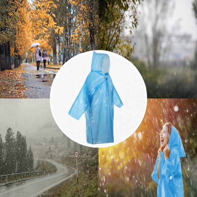 Vitolog - Regenjas Poncho - Waterdicht - Blauw - LDPE