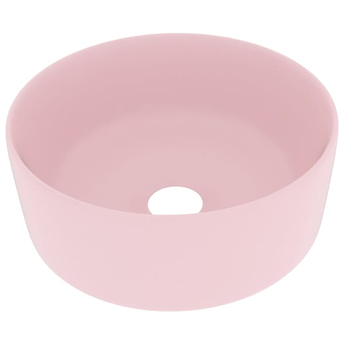 vidaXL - Wastafel - rond - 40x15 - cm - keramiek - matroze
