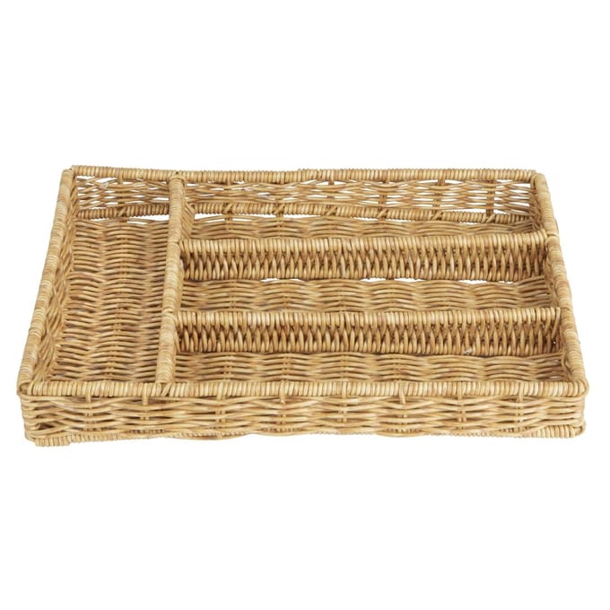 Olympia Polywicker Bestekorganizer Lichtbruin 340x250mm