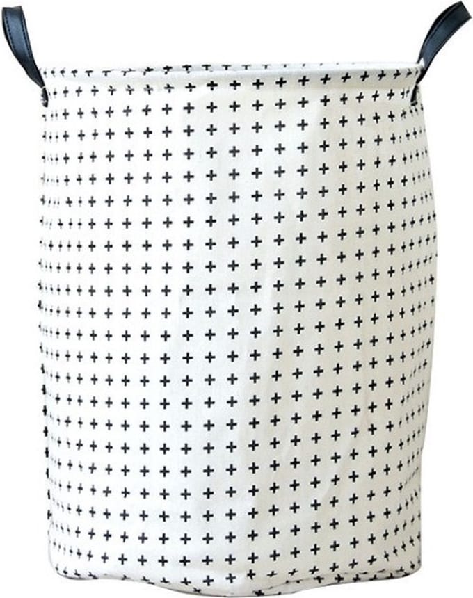 Speelgoedmand - Wasmand - Opberger - 35 x 45 cm - Wit motief