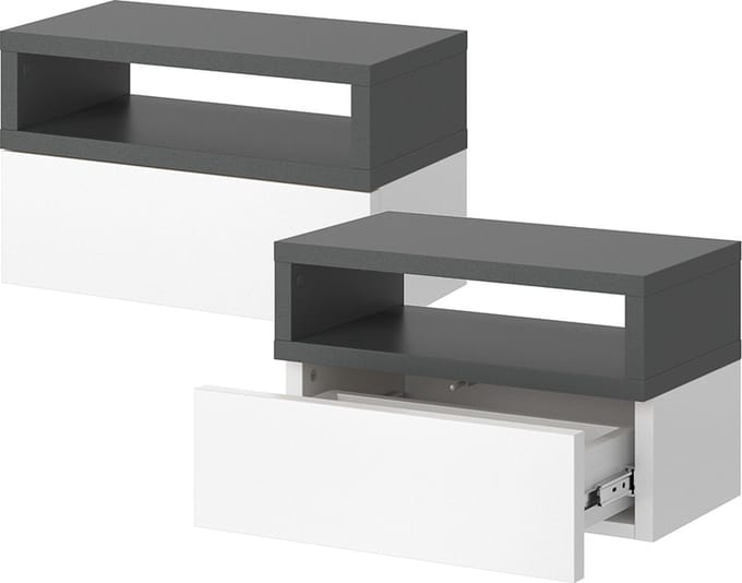 Vicco Urbano Nachtkastje – Set van 2 Antraciet