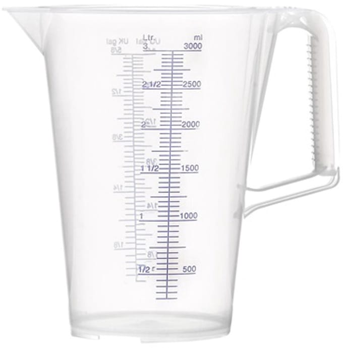 PRESSOL Maatbeker 3l blauw bedrukte schaal PP - 7084