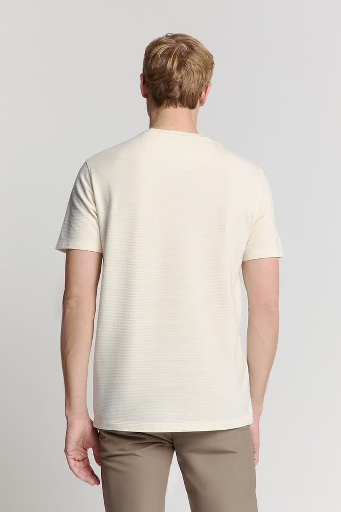 No Excess T-shirt crewneck solid relief knit offwhite