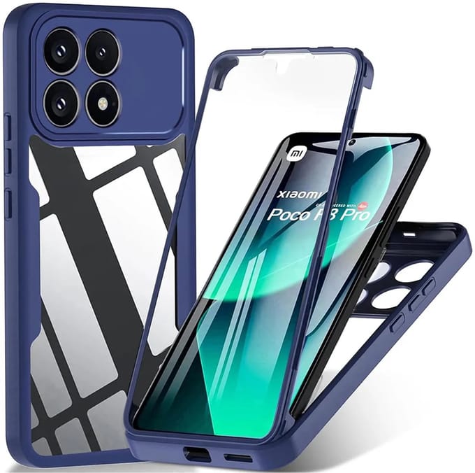 Hoesje geschikt voor Xiaomi Poco F8 Pro - Techsuit ColorVerse 360 Case met Screenprotector - Blauw