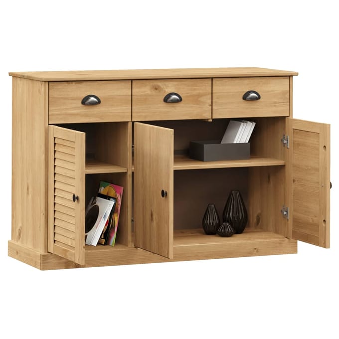 vidaXL - Dressoir - met - lades - VIGO - 113x40x75 - cm - massief - grenenhout