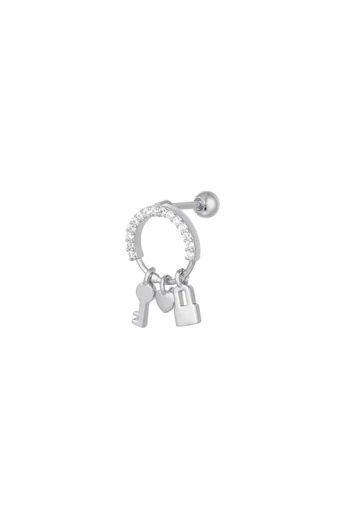 Piercing met bedels en zirkonia Zilver Koper