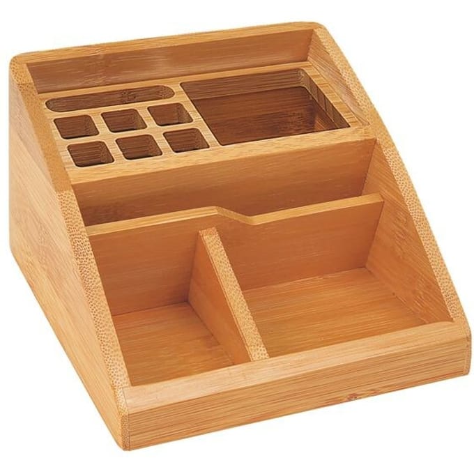 WEDO bureau organizer Bamboe, 3 vakken, 1 aluminium inzetstuk