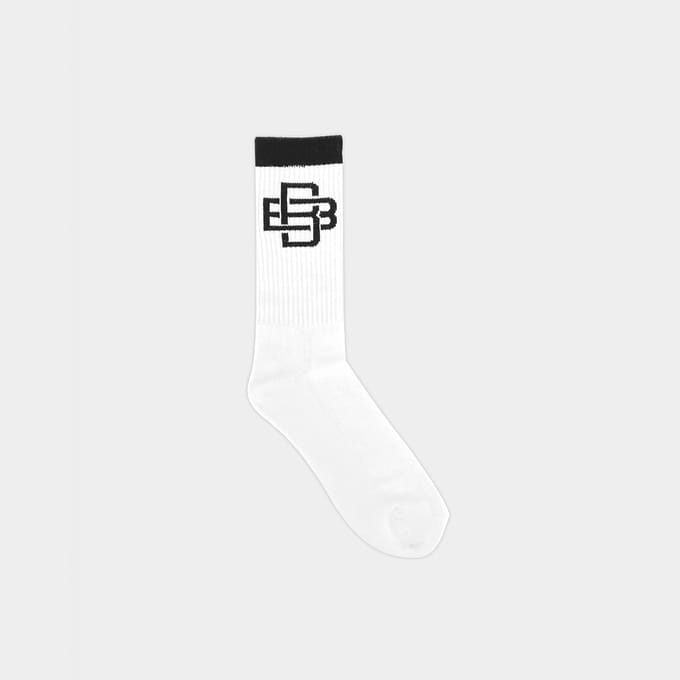 Black Bananas Monogram Sokken, Wit