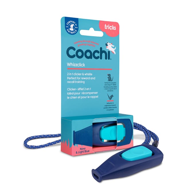 Coachi Whizzclick Clicker Met Hondenfluit - Hondenopvoeding - Navy Lichtblauw