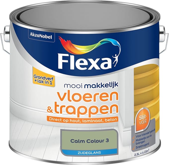 Flexa - Mooi Makkelijk Vloeren & Trappen Zijdeglans - Calm Colour 3 - Mengverf - 2,5 L