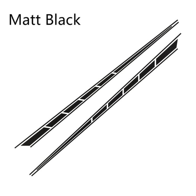 2x Auto Body Sides Decal Stickers Matte Black Streamline Stijl Universeel black