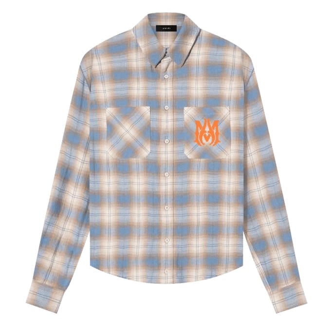 Amiri Ma Vintage Stencil Plaid Blauw