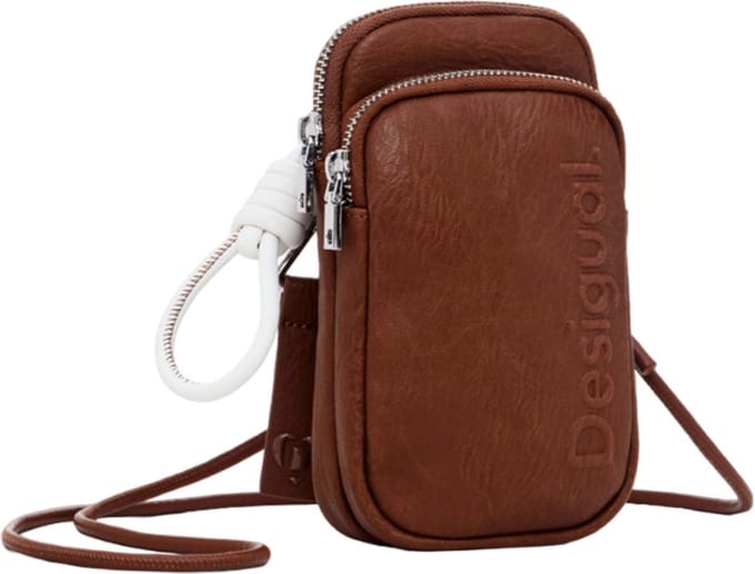 Desigual Telefoontasje Half Logo Phone Bag Leather West Lichtbruin