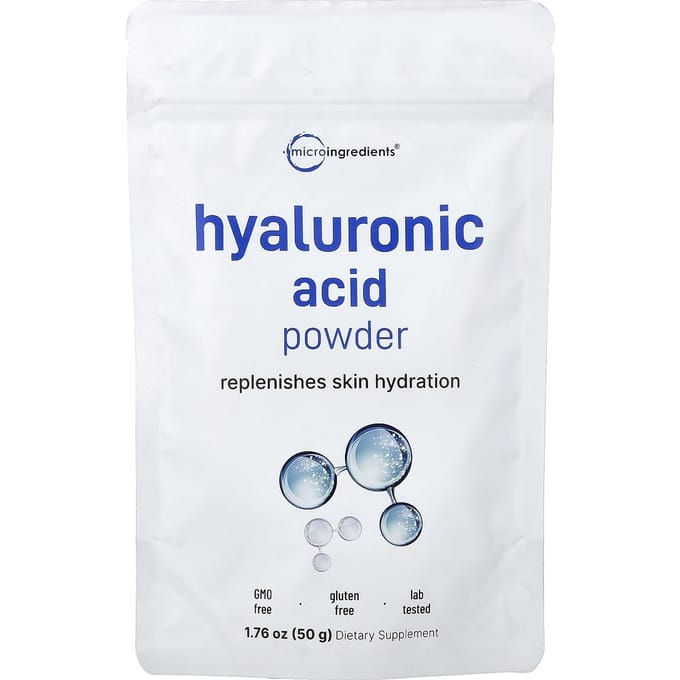 Micro Ingrédients, Poudre d'Acide Hyaluronique, 50g (1,76 oz)