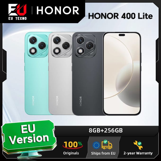 HONOR 400 Lite smartphone 5G dual-sim NFC, 256 GB/8 GB RAM, simlockvrije Android-telefoon, 108 MP AI-camera, 6,7 inch display, 5230 mAh, Android 15,
